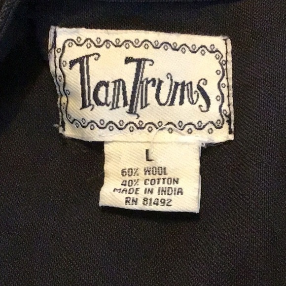 Vintage Wool Embroidered Patchwork Tantrums Vest with ribbon braid trim S large - Picture 12 of 12